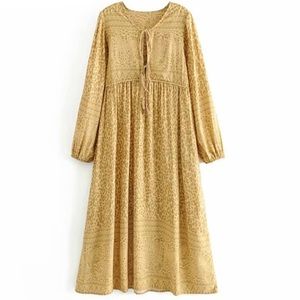 Long Sleeve Boho Tassel Dress